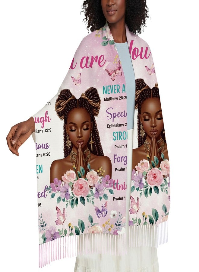 Aposwow Black Girl Prayer Shawls for Women, Christian Bible Wrap Scarf for Inspirational Positive Gift, Birthday Present for Mother Christmas Thanksgiving (78.7 X 27.5 Inches) - Image 1